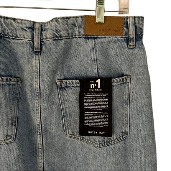 NWOT Noisy May Colorblock Front Slit Denim Midi Skirt – Sz Large - Picture 8 of 8